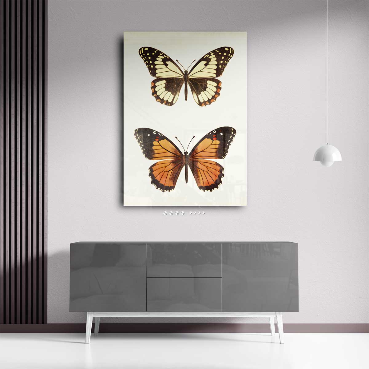 Vintage Vlinder Illustratie – staand kunstwerk voor modern interieur