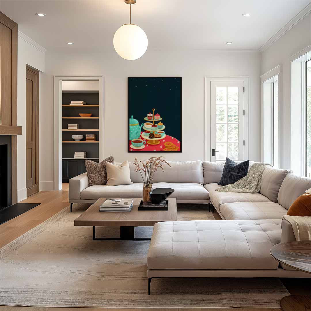 Afternoon Tea Delights – modern portret kunstwerk van WallArtistic