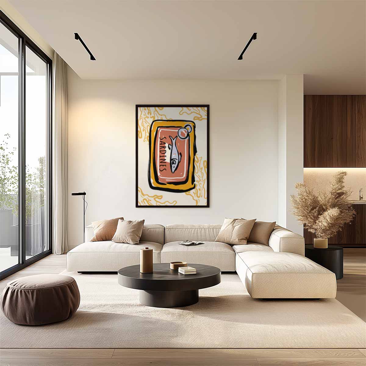 Sardines in Blik Pop Art – staand kunstwerk voor modern interieur