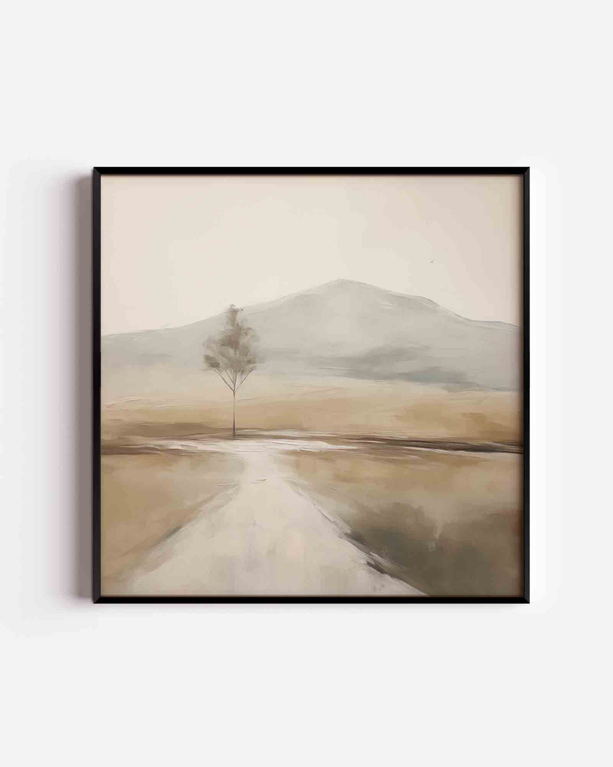 Landschap met boom – vierkante poster met kleur en vormen als wanddecoratie