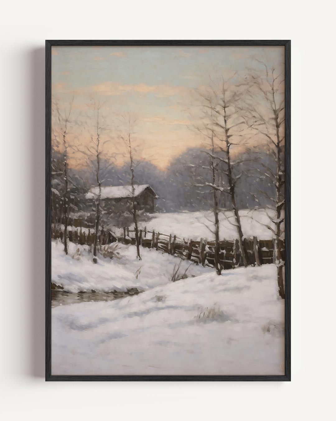 Winterse Sereenheid – vintage portret poster als wanddecoratie
