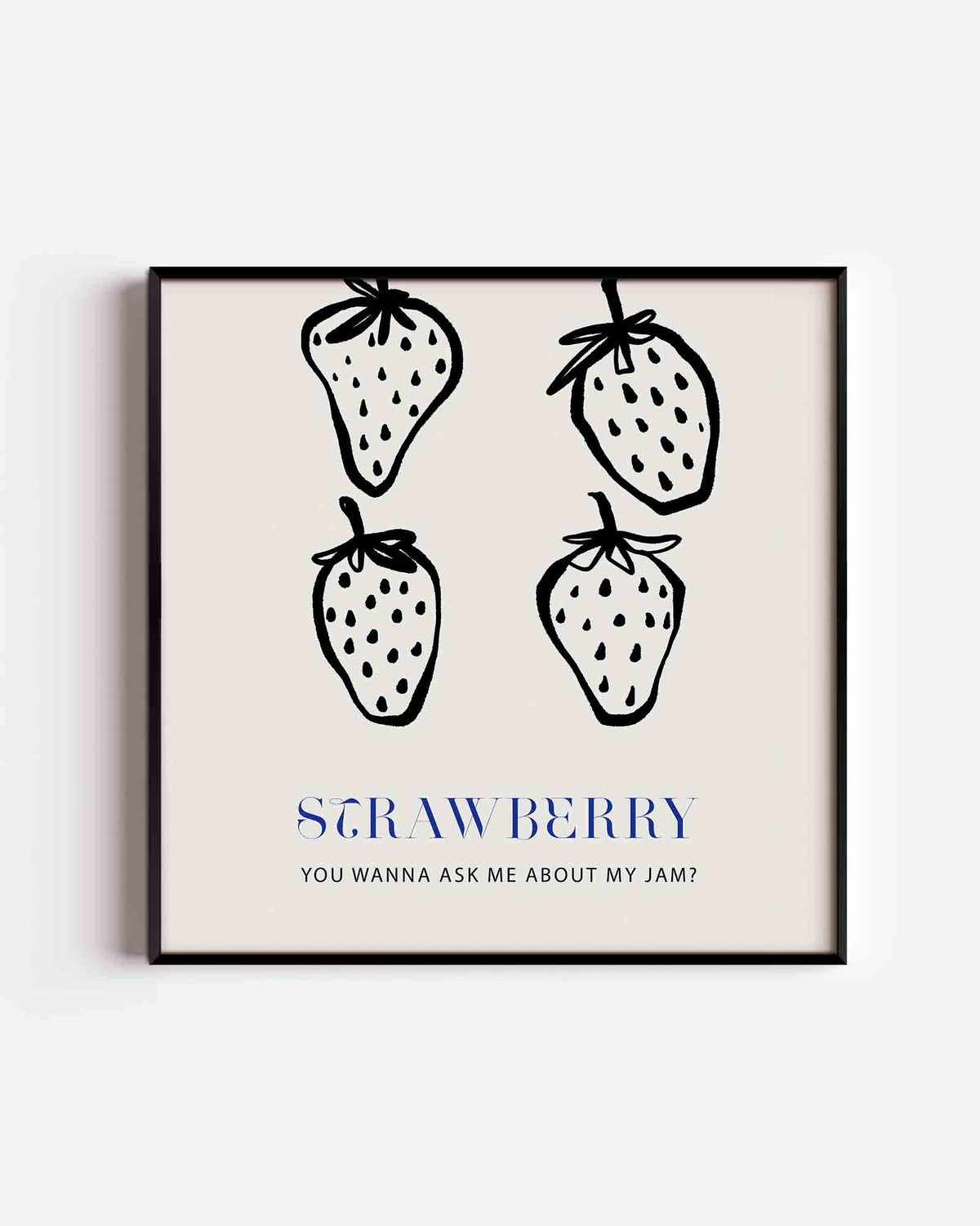 Aardbeien illustratie – kleurrijke illustratie poster als wanddecoratie