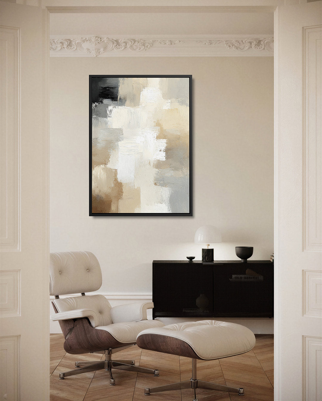 Geometrische kleurenmix – staand wanddecoratie kunstwerk
