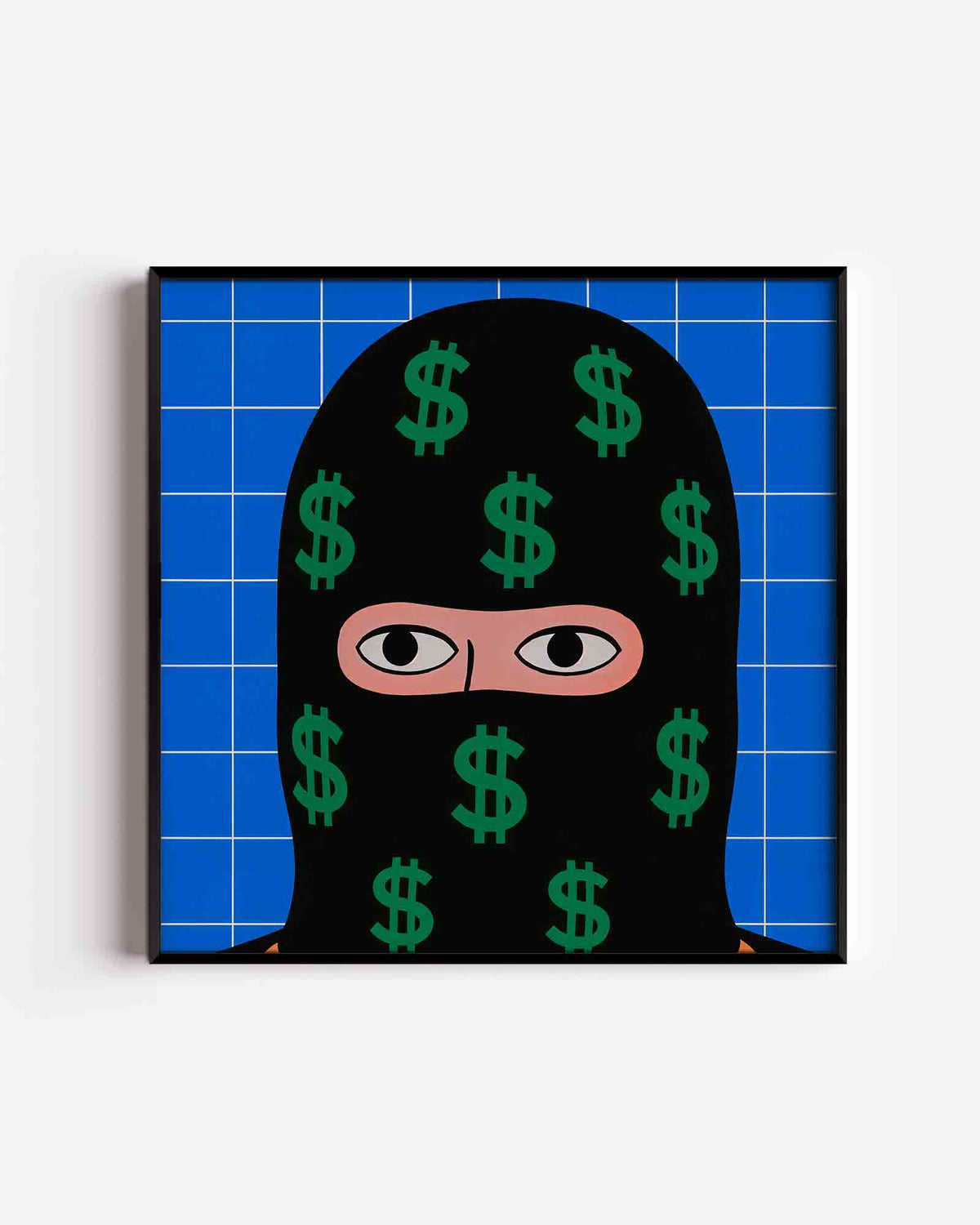 Masker met dollartekens – Pop Art vierkante poster als wanddecoratie