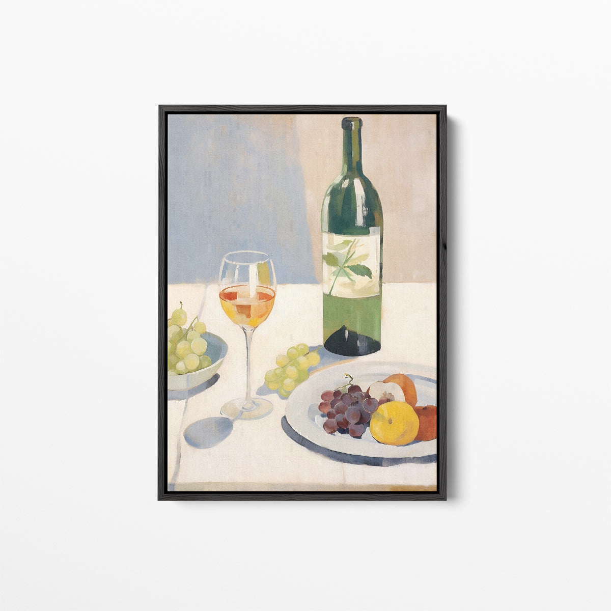 Stilleven met Wijn en Vruchten – canvas kunstwerk als wanddecoratie