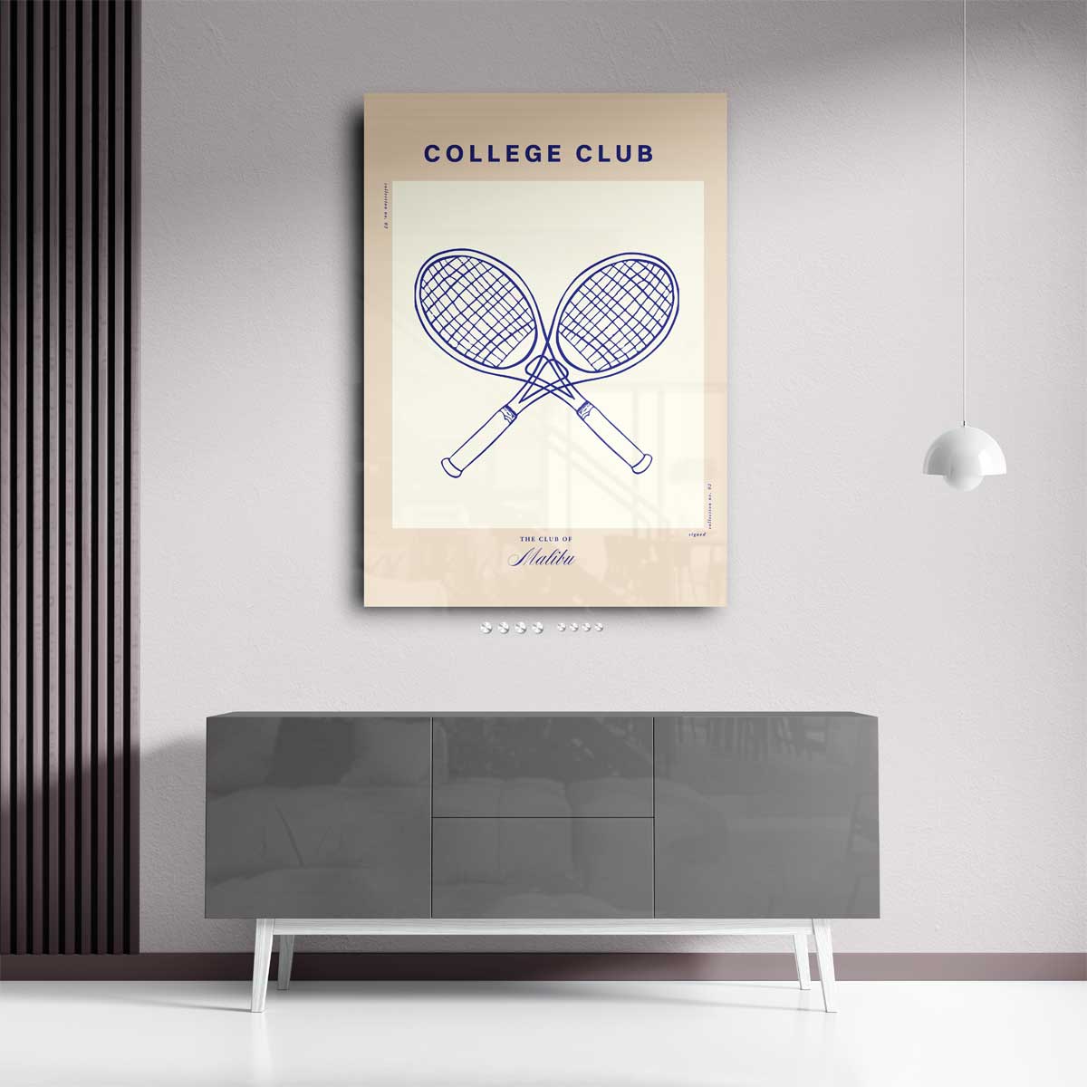 College Club Tennisposter – staand kunstwerk voor modern interieur