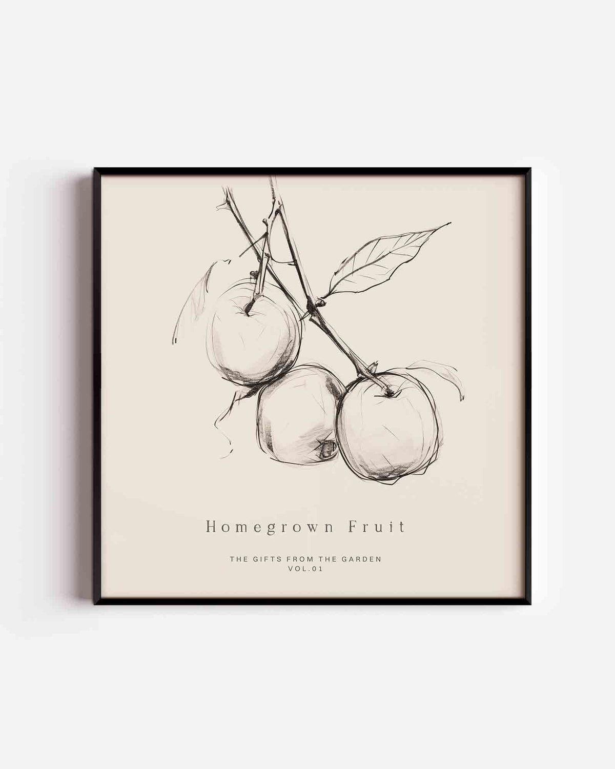 Homegrown fruit – vierkante poster met kleur en vormen als wanddecoratie