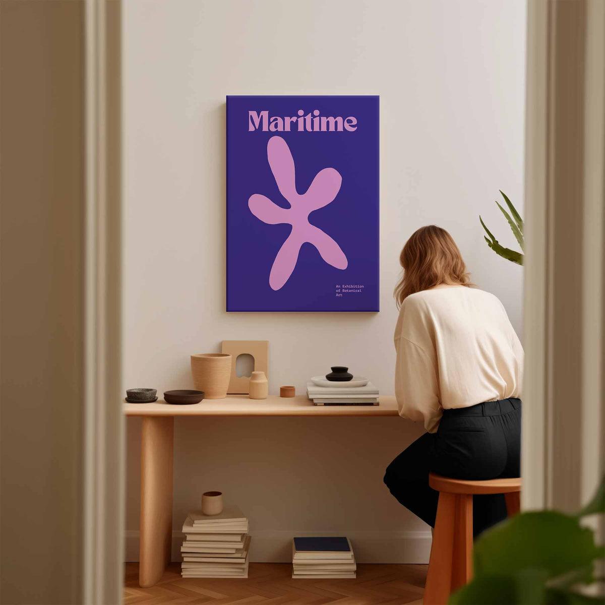 Botanische Maritieme Kunst – staand kunstwerk voor modern interieur