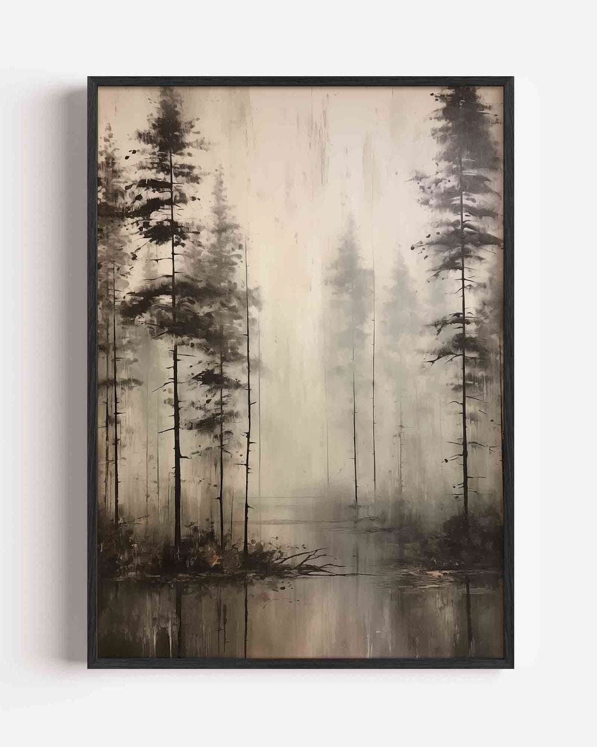 Mistige bomen – botanische portret poster als wanddecoratie