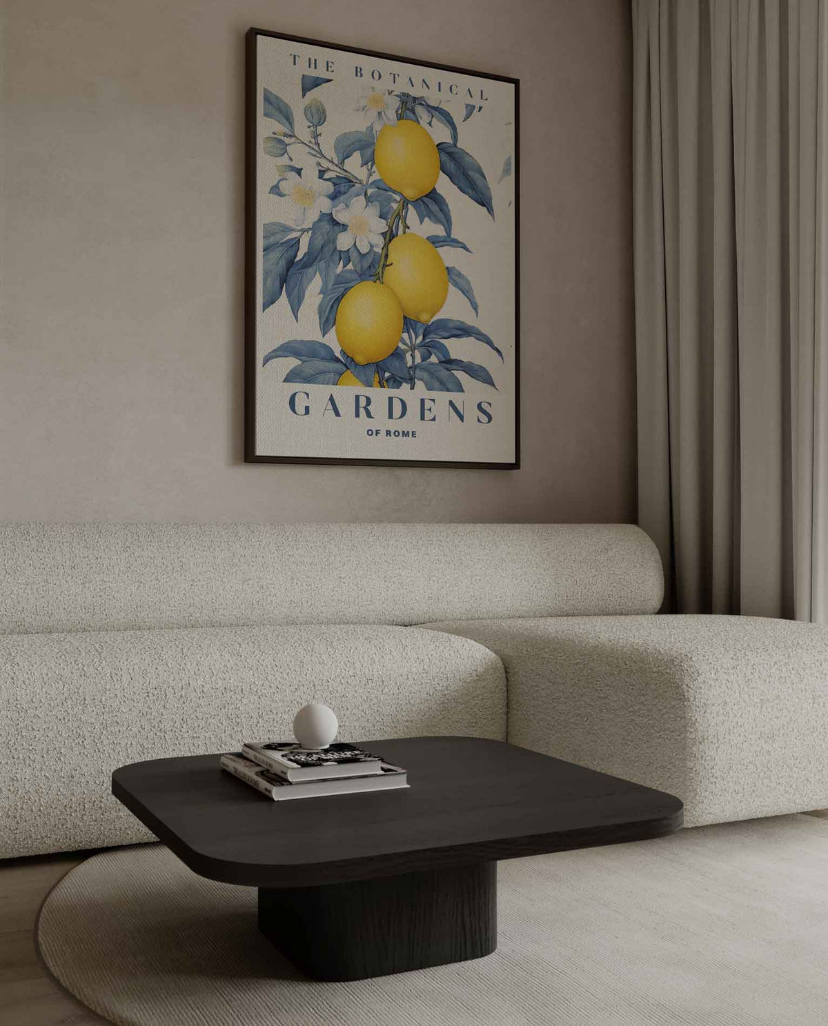 Botanische Tuinen van Rome Poster – canvas wanddecoratie in portret formaat