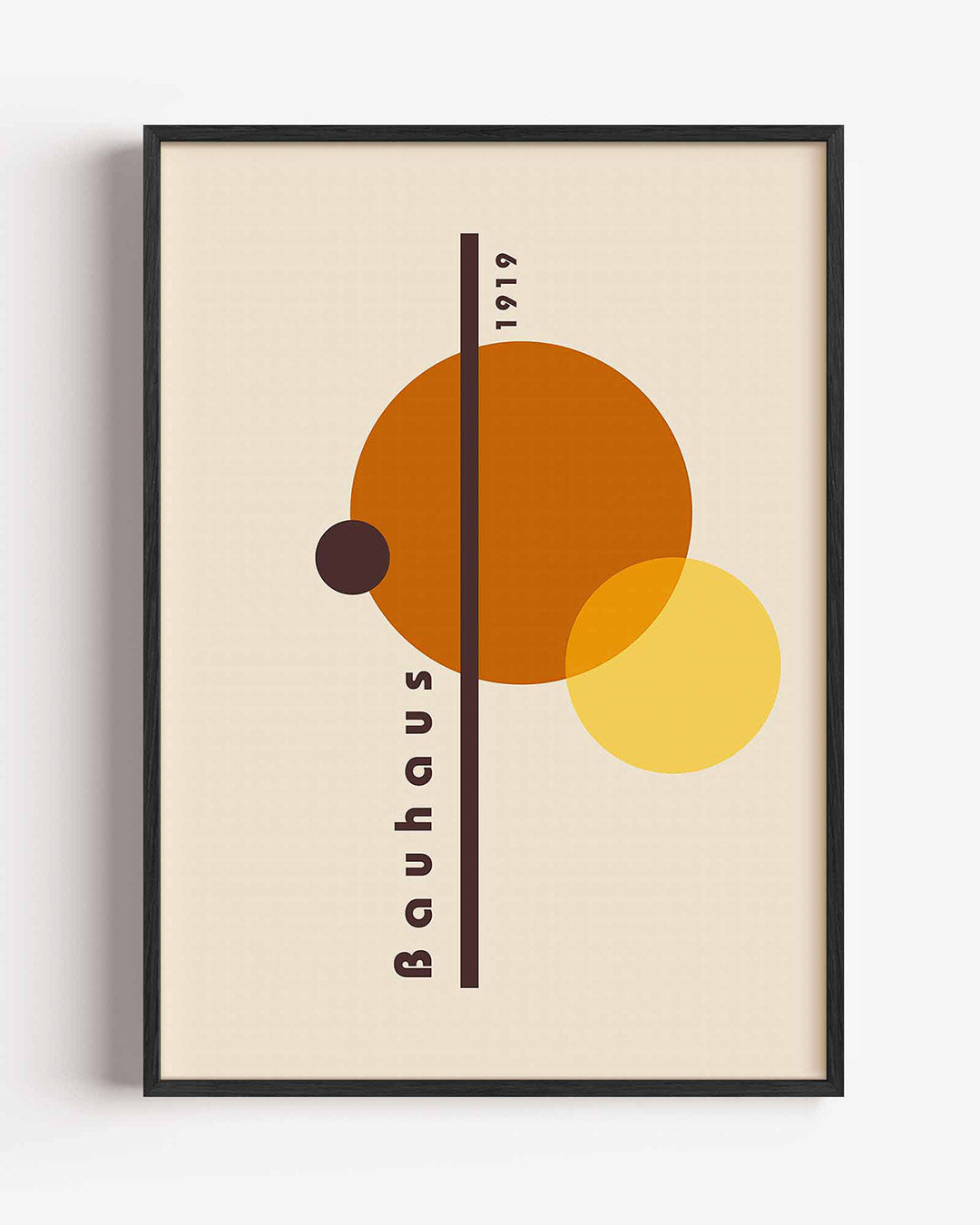 Cirkel en lijnenspel – staande Bauhaus poster als wanddecoratie