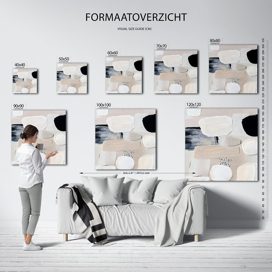 Organische vormen compositie kunstwerk – materiaalweergave – een verzameling van organische vormen in zachte tinten. De