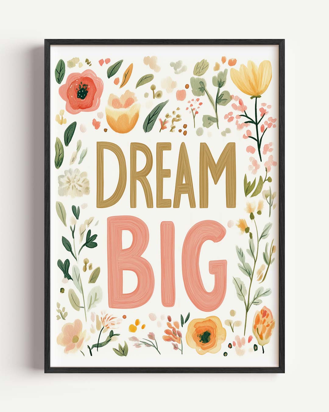 Dream Big Bloemenposter – kids portret poster als wanddecoratie