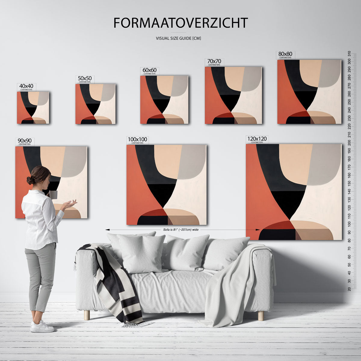 Abstracte vormen – vierkante muurposter met abstracte vormen