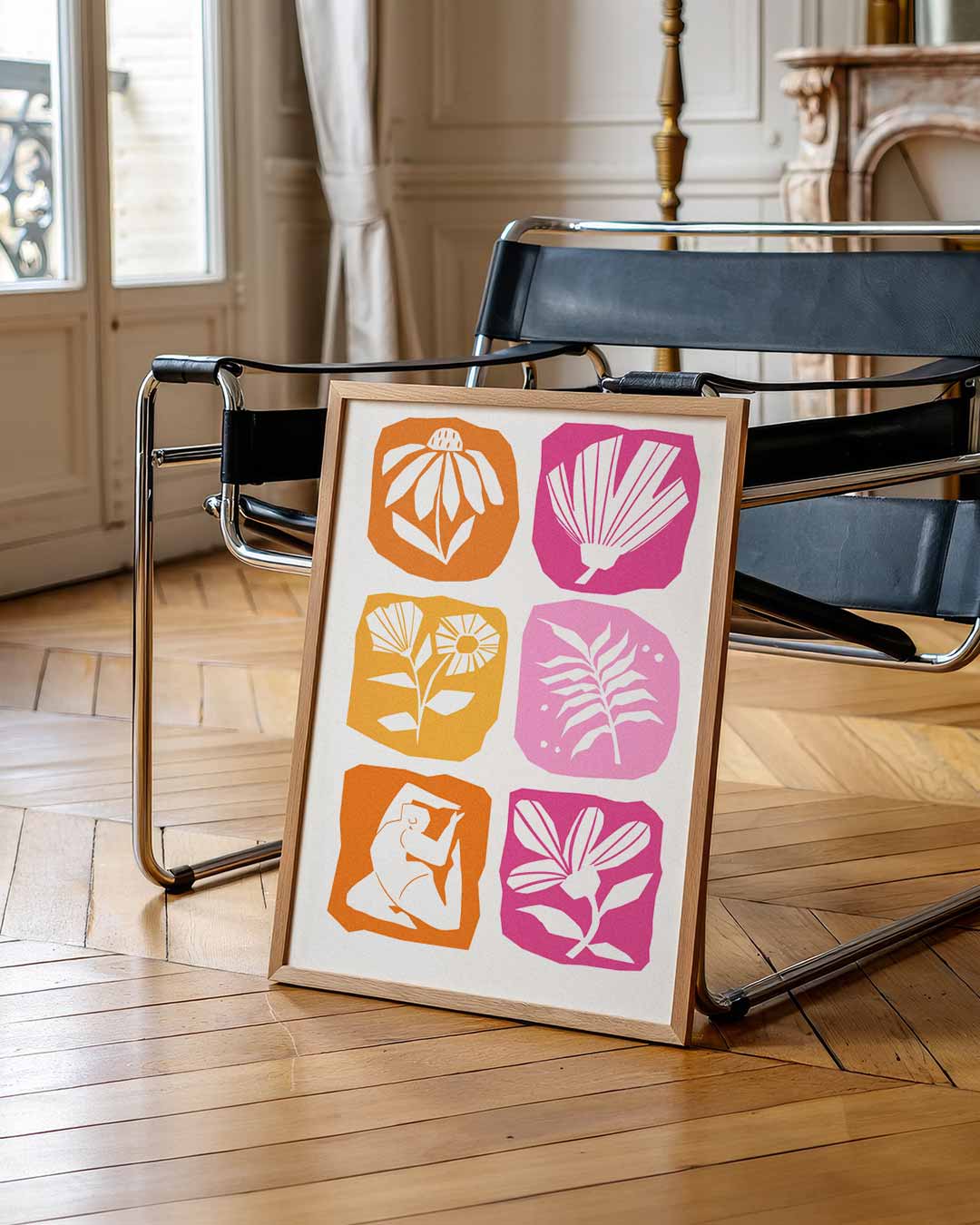 Bloemenpracht en Elegante Vormen – urban poster in staand formaat
