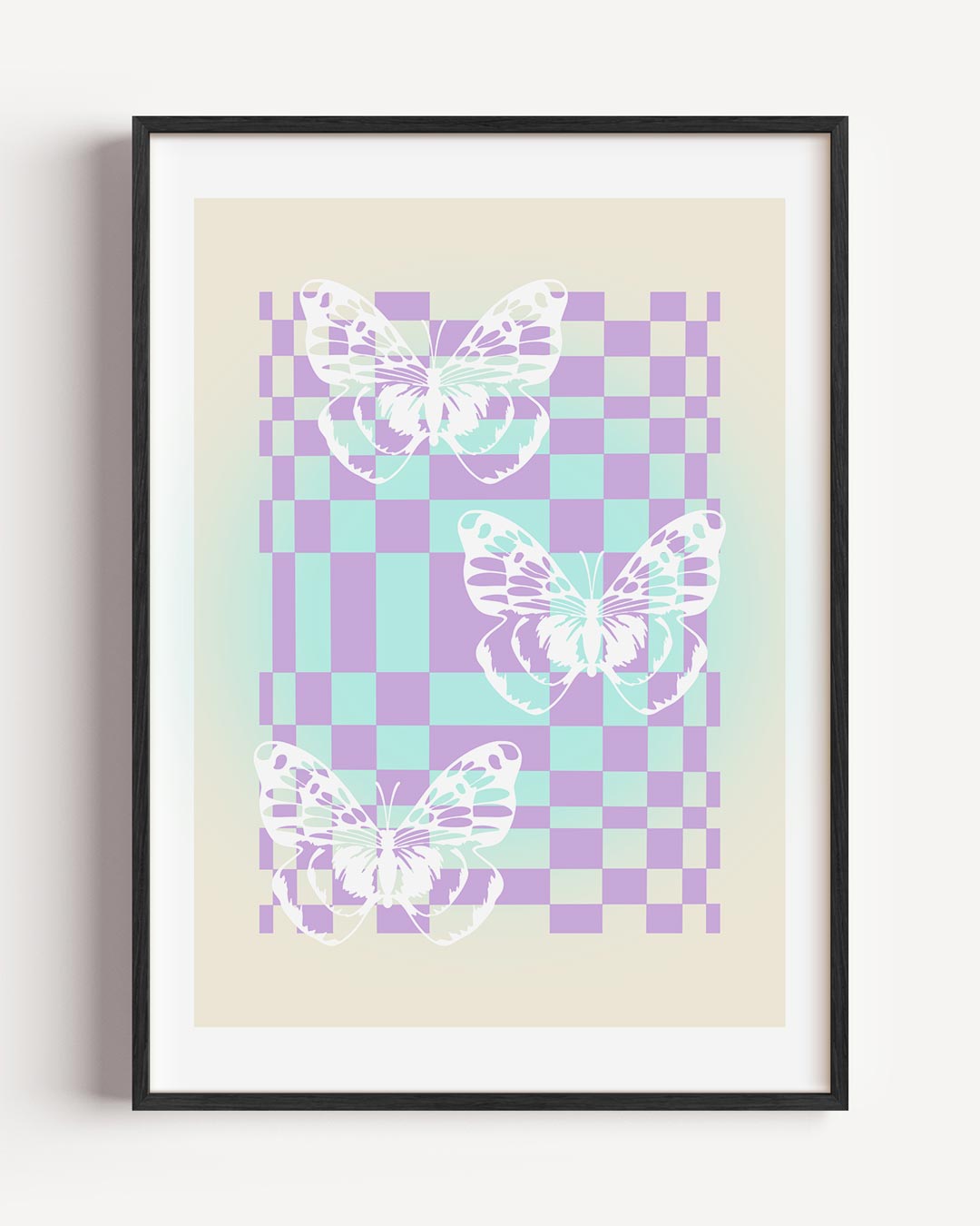 Vlinder Checkers – moderne portret poster als wanddecoratie