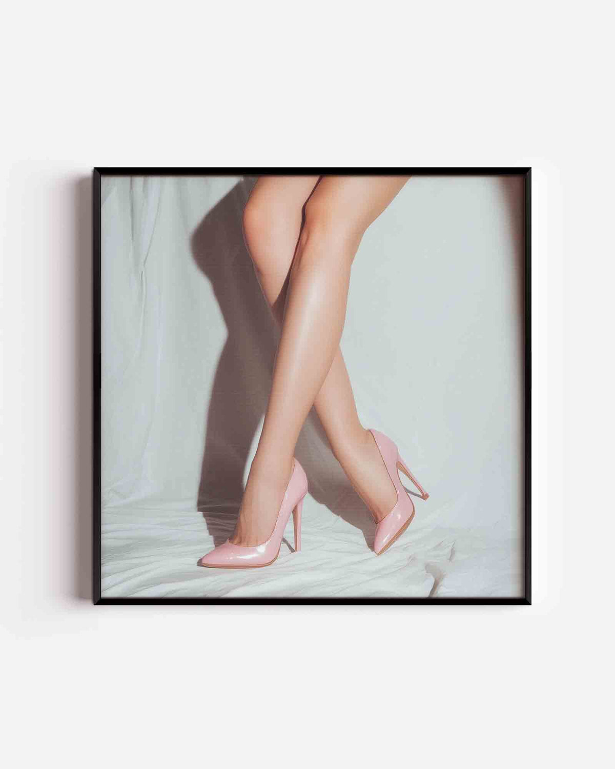Roze hakken – Pop Art vierkante poster als wanddecoratie