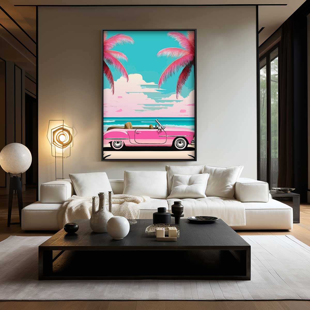 Retro Stranddagen – modern portret kunstwerk van WallArtistic