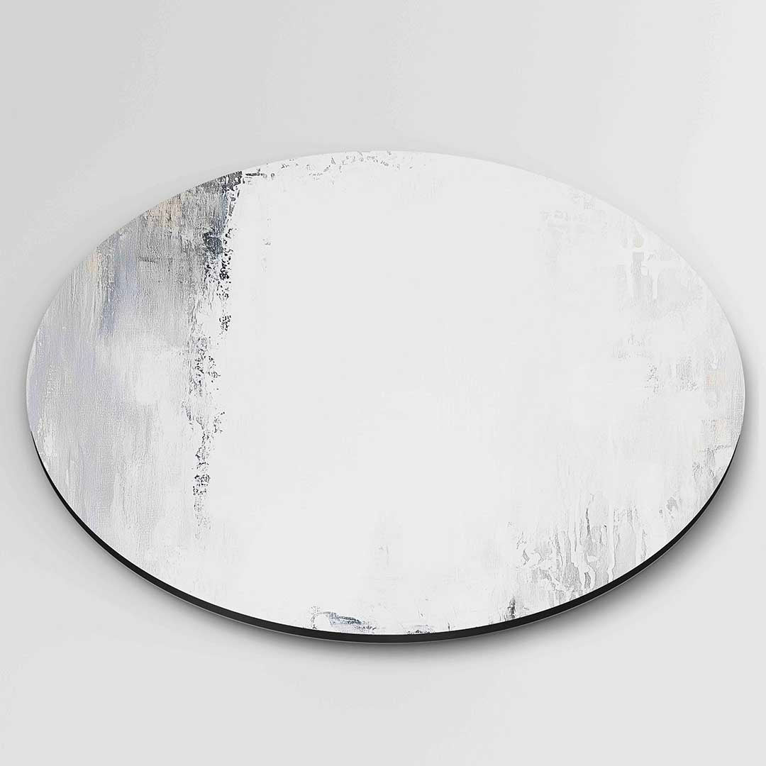 Abstracte grijze – abstracte wandkunst als muurcirkel van WallArtistic