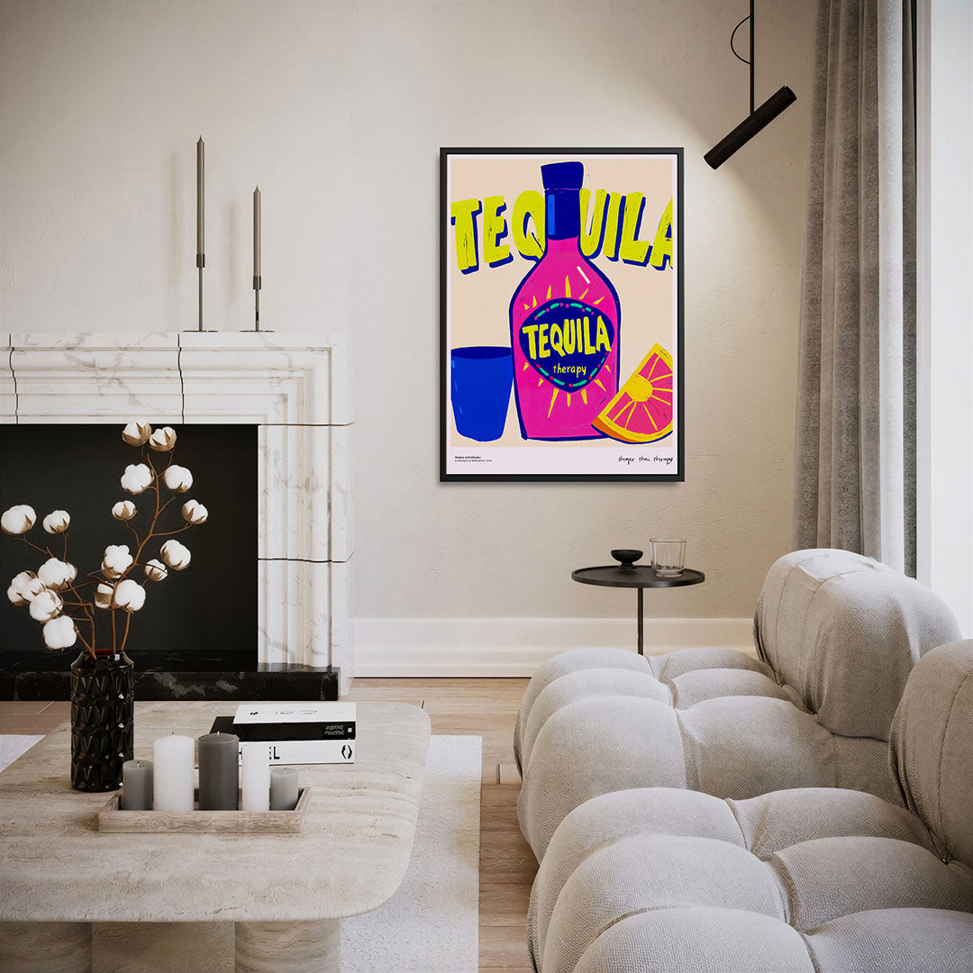 Kleurrijke fles illustratie – moderne staande wandkunst