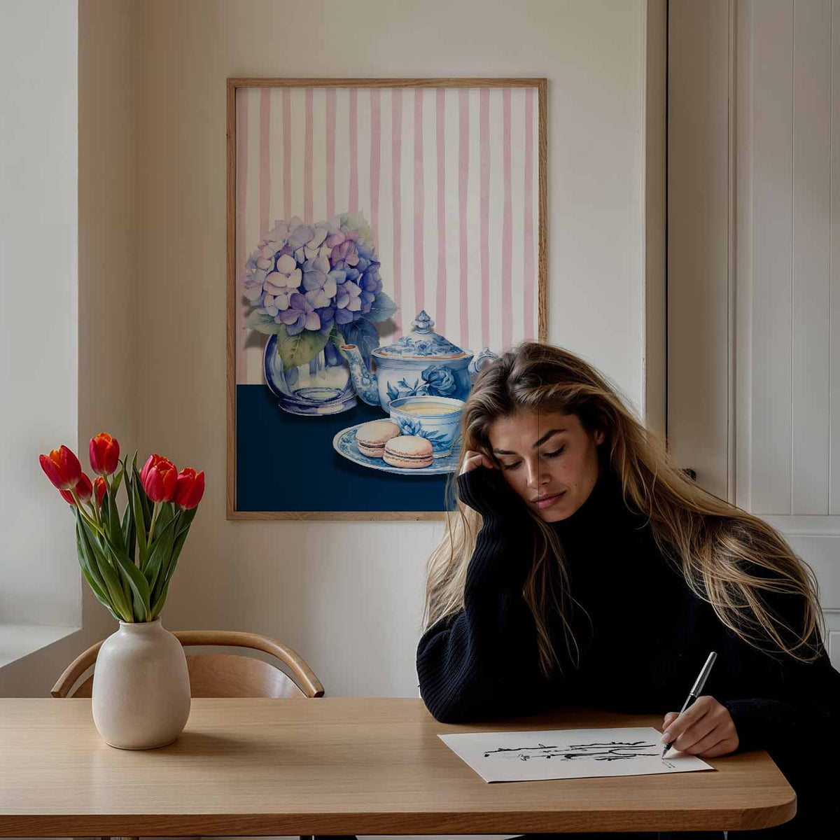 Romantische Theetijd – keuken portret poster, afbeelding 7