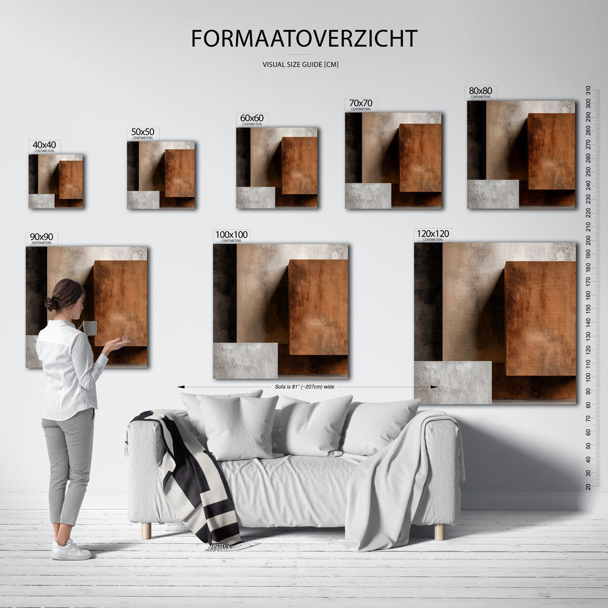 Abstracte textuur – vierkante muurposter met abstracte vormen