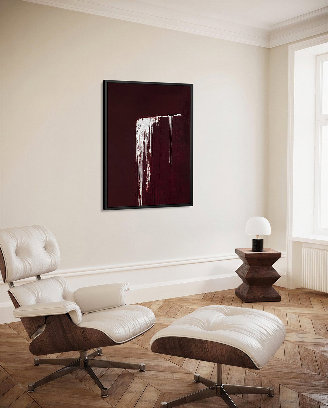 Druipende lijnen – staand wanddecoratie kunstwerk