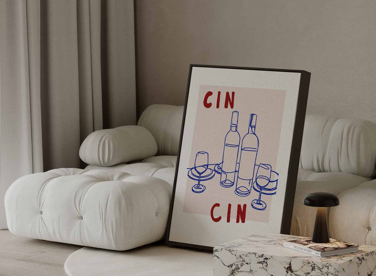 Wijntoast Illustratie – plexiglas wanddecoratie in portret formaat