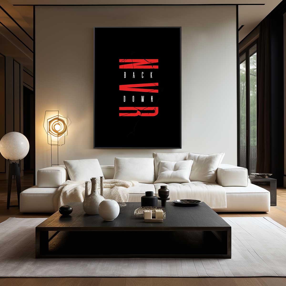 Never Back Down – dibond wanddecoratie in staand formaat