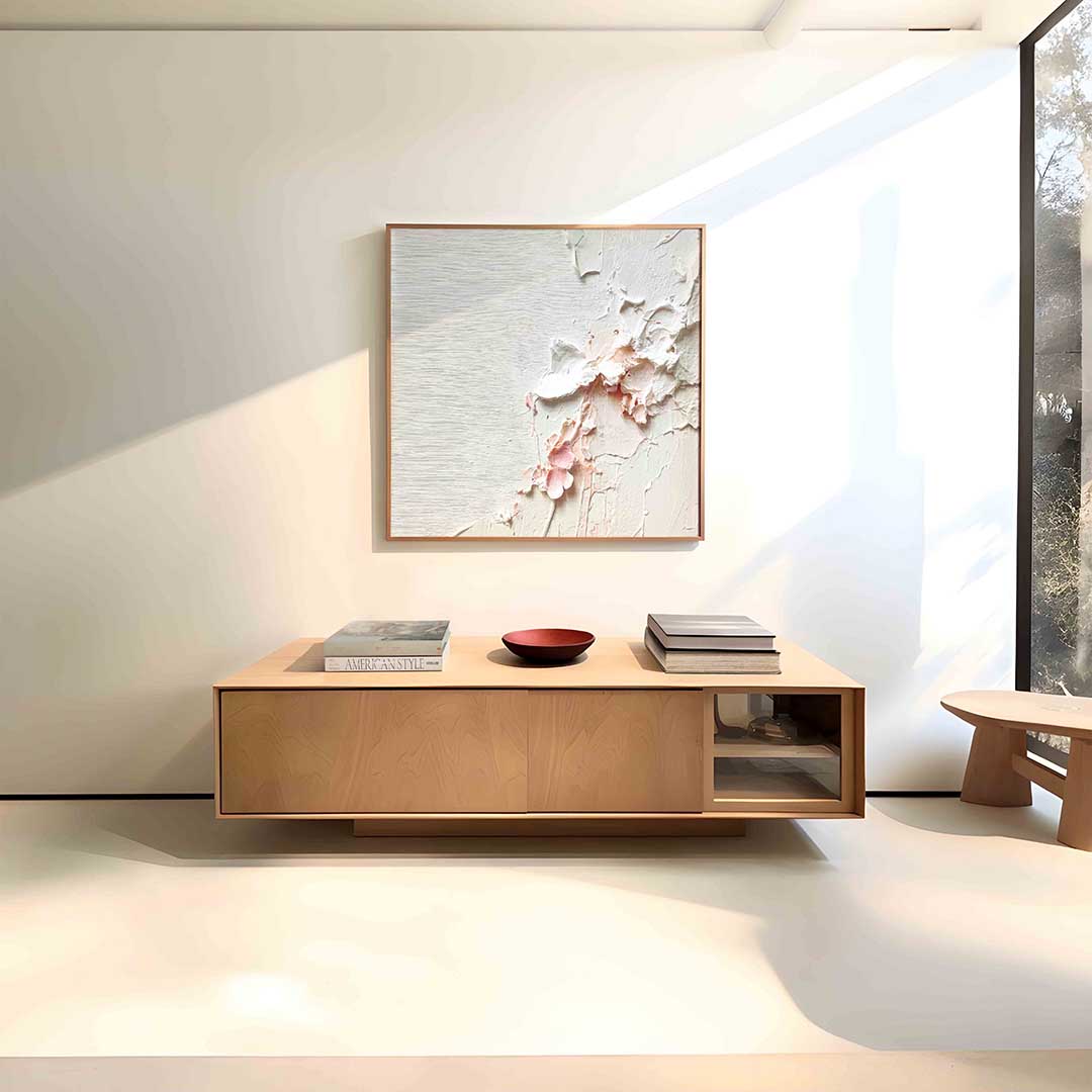 Structuur en textuur – vierkante abstracte wanddecoratie van WallArtistic