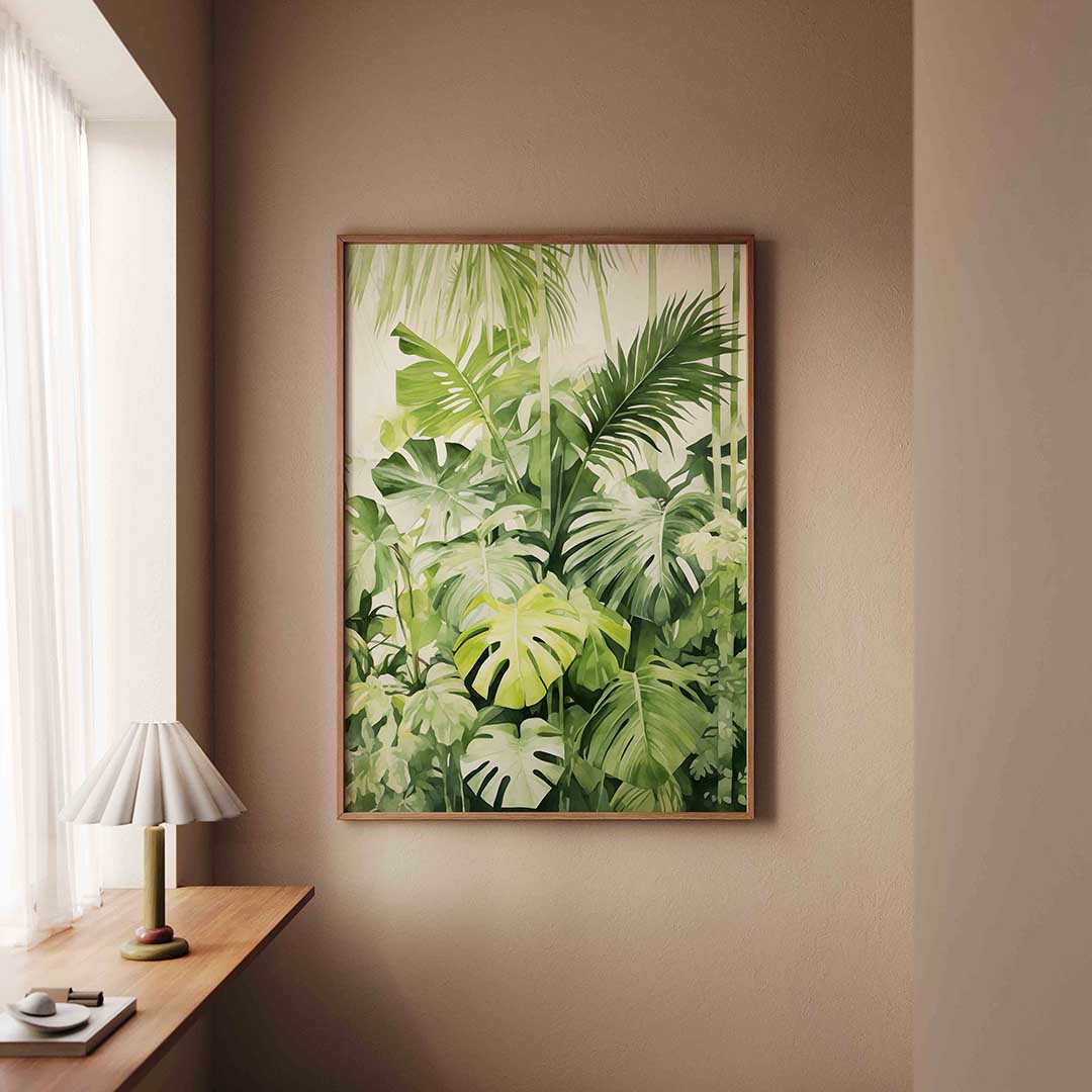 Tropische bladeren – staande jungle wanddecoratie van WallArtistic