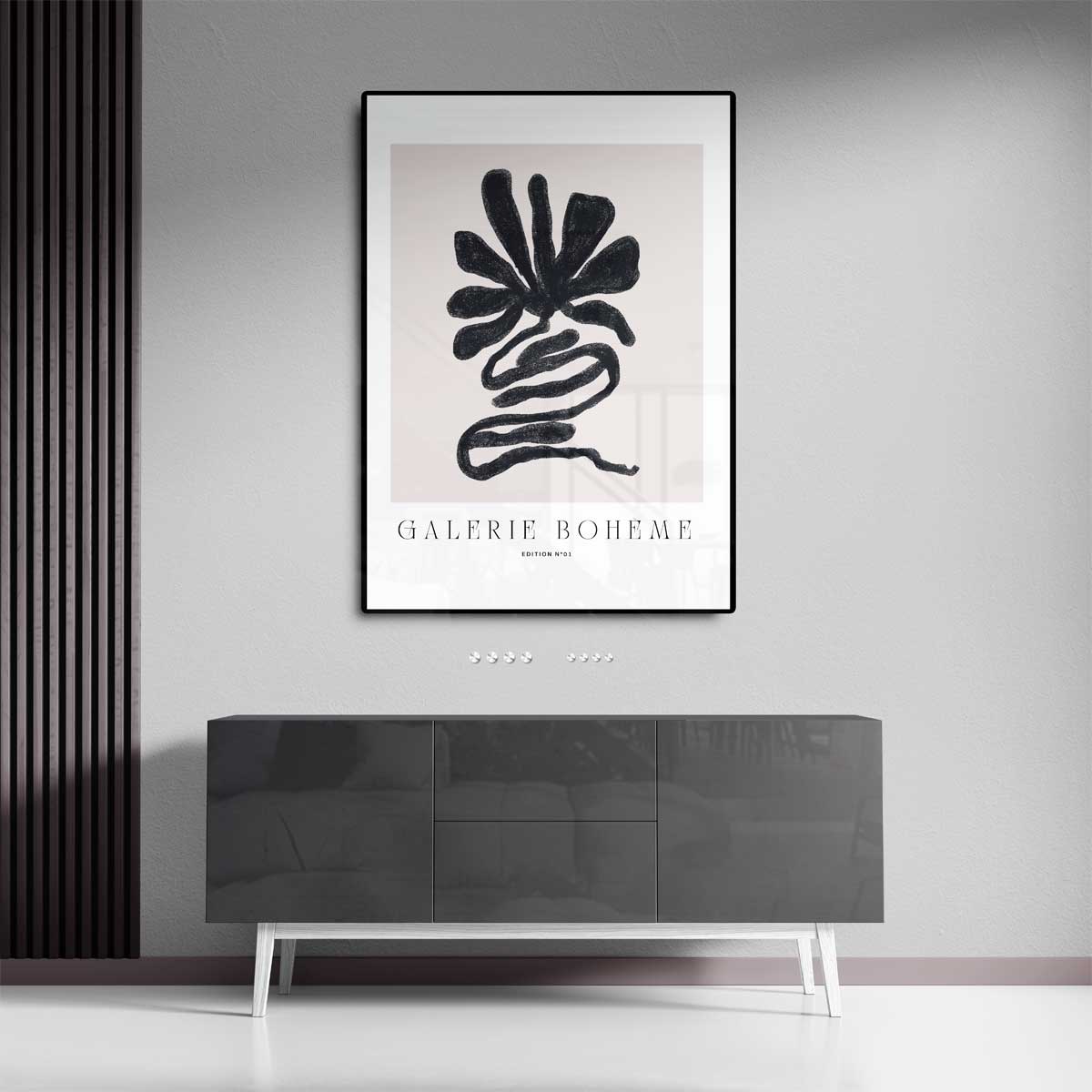 Abstracte Bloemvorm – dibond kunstwerk als wanddecoratie