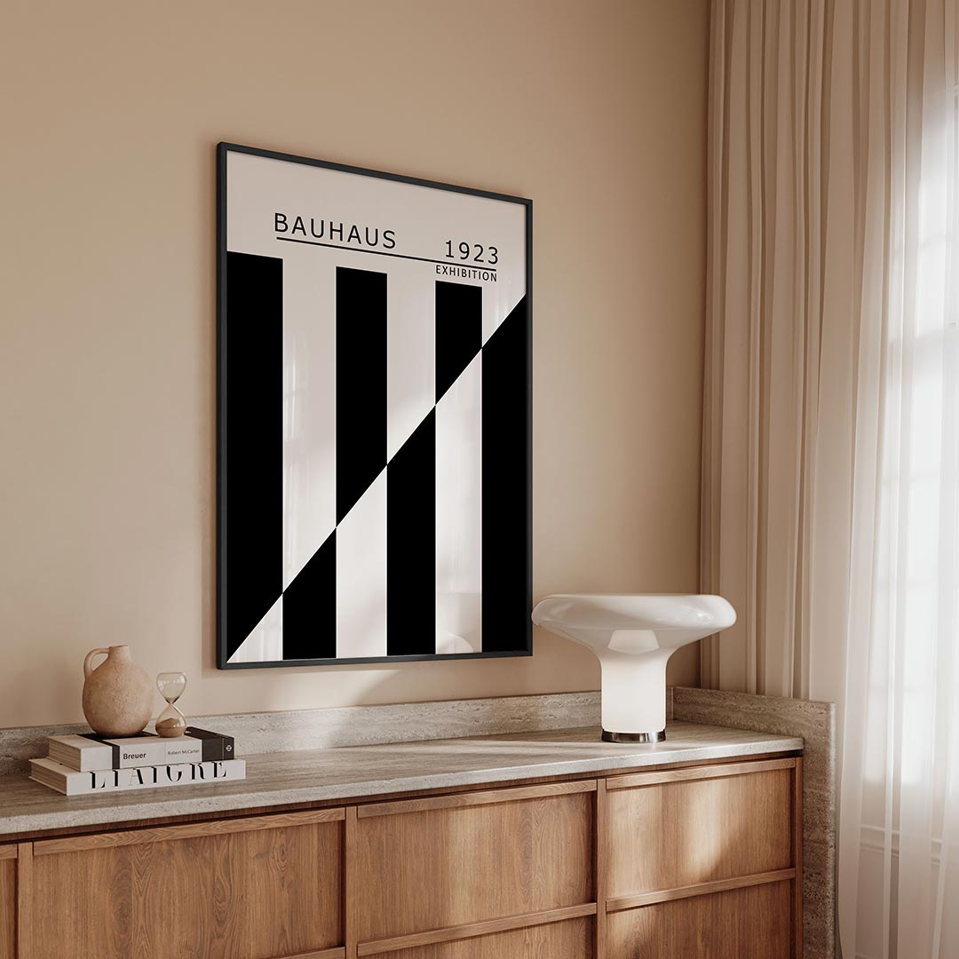 – geometrische Bauhaus poster in staand formaat