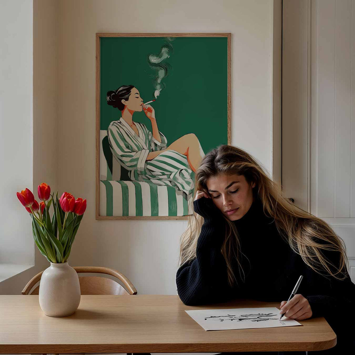 Stijlvolle Ontspanning – zomerse wandkunst als portret poster