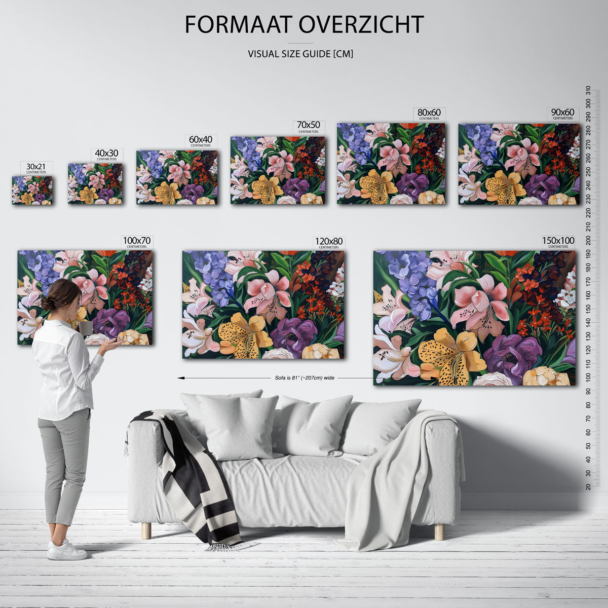 Bloemenpracht – liggende muurposter met bloemen