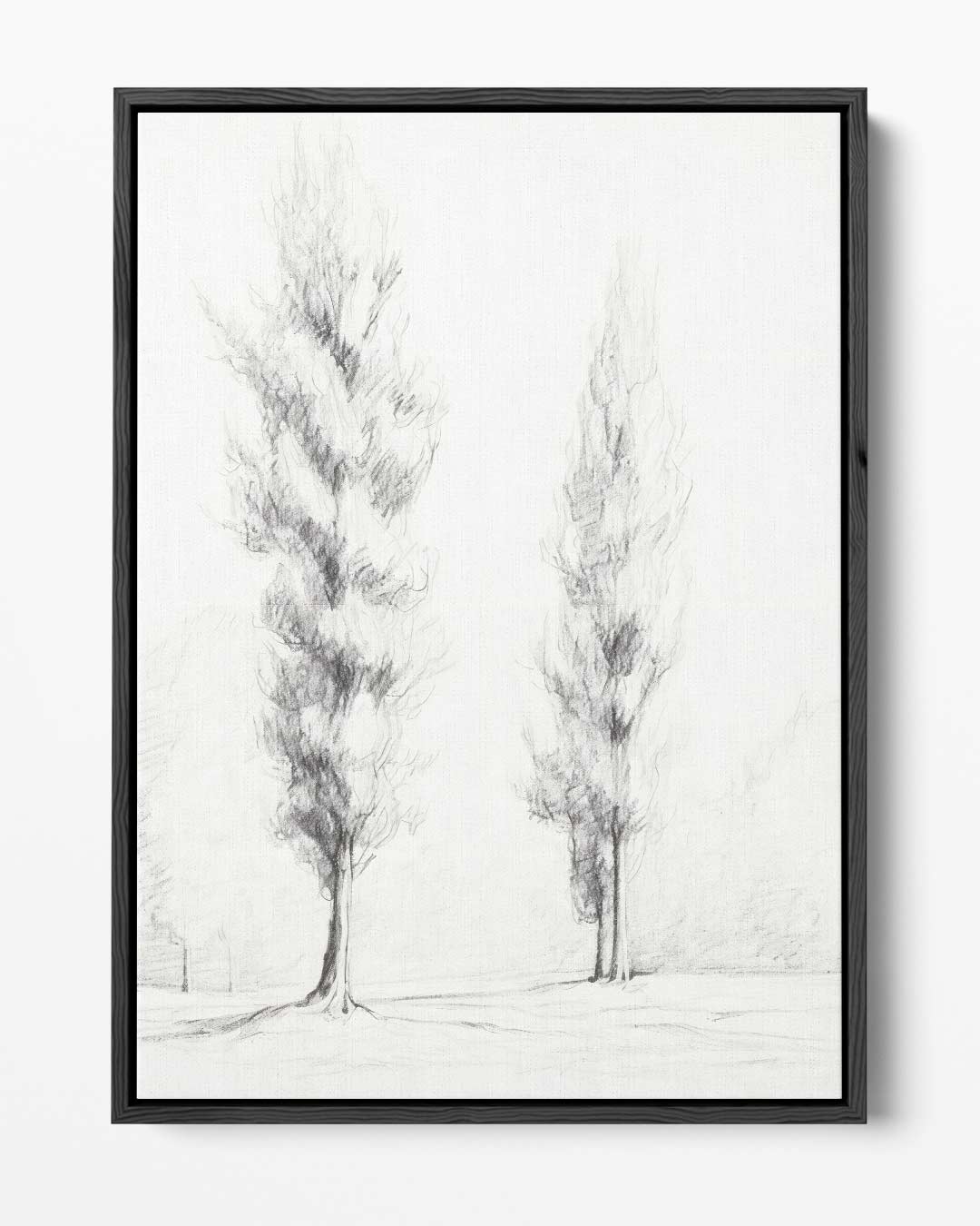 Potloodschets van Statige Bomen – portret kunstwerk als wanddecoratie