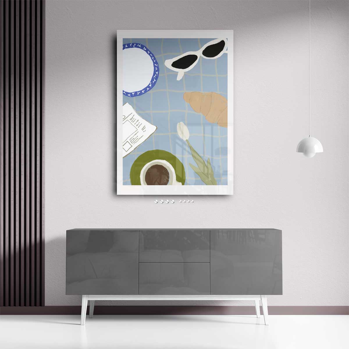 Zonnige Ontbijtsferen – staand kunstwerk voor modern interieur