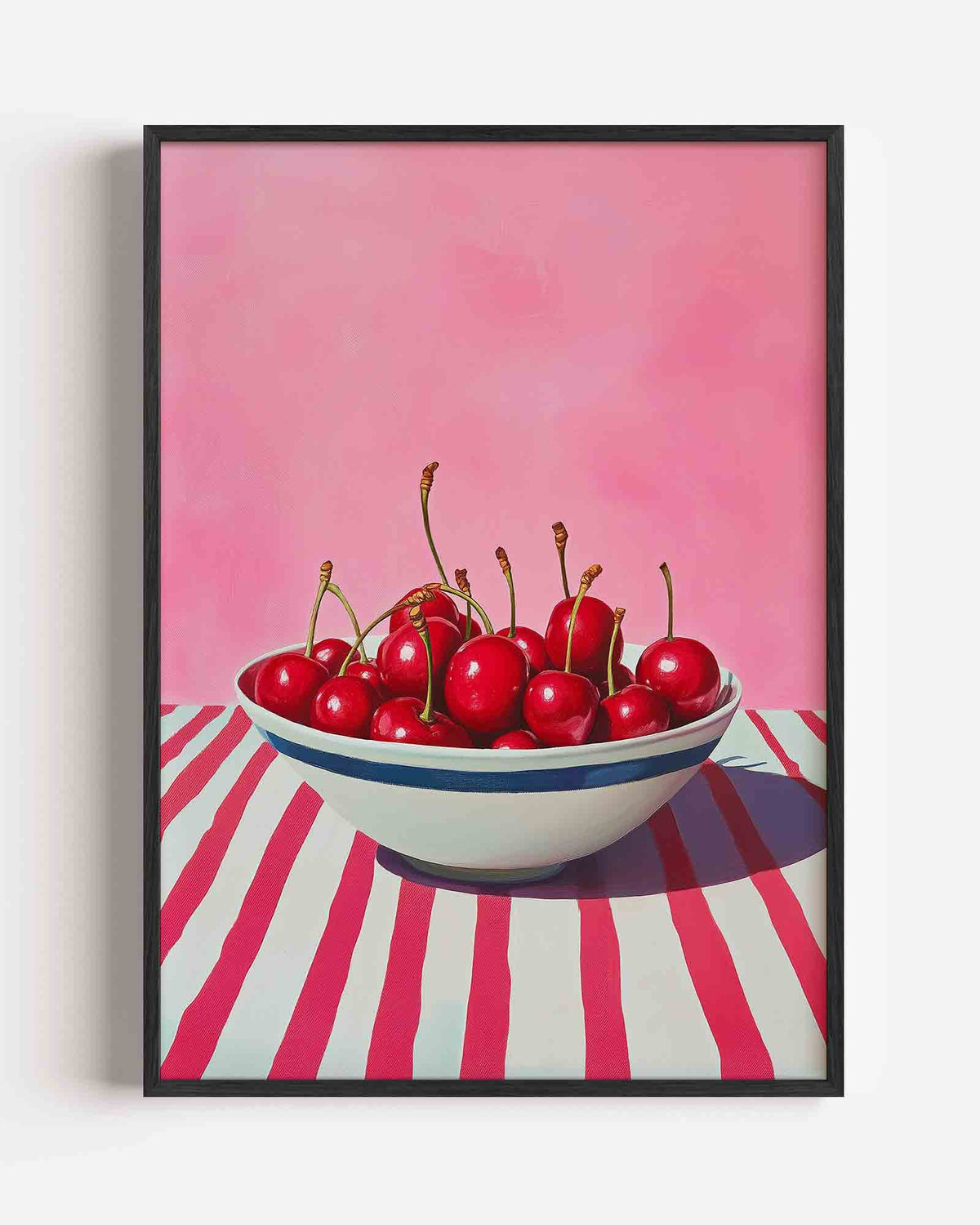 Kersen in schaal – moderne portret poster als wanddecoratie
