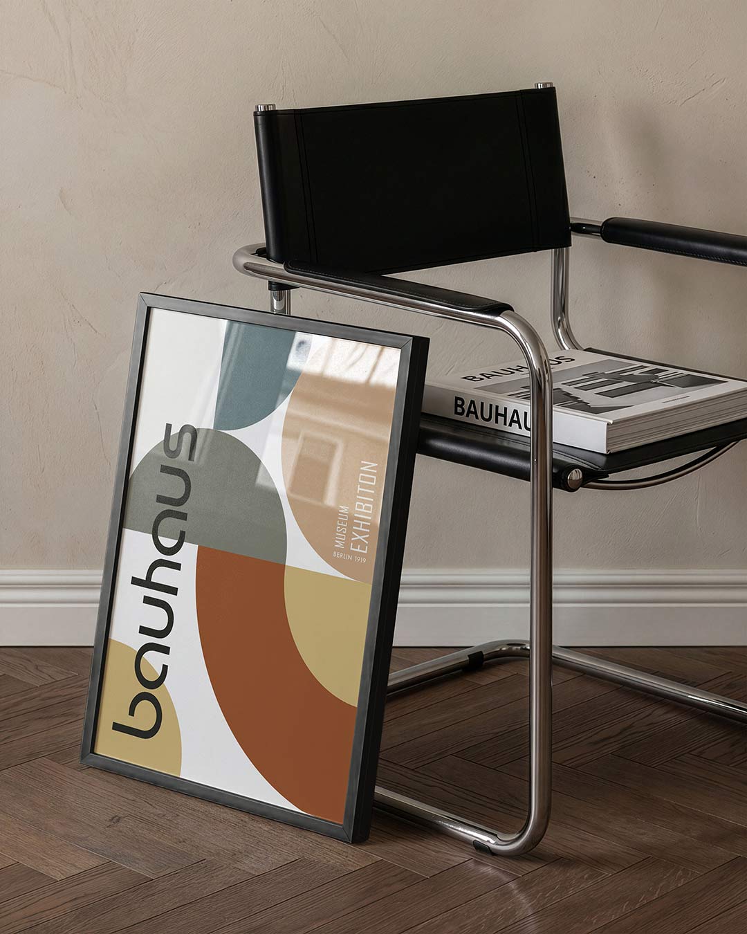 Vorm en balans – staande Bauhaus poster voor aan de muur