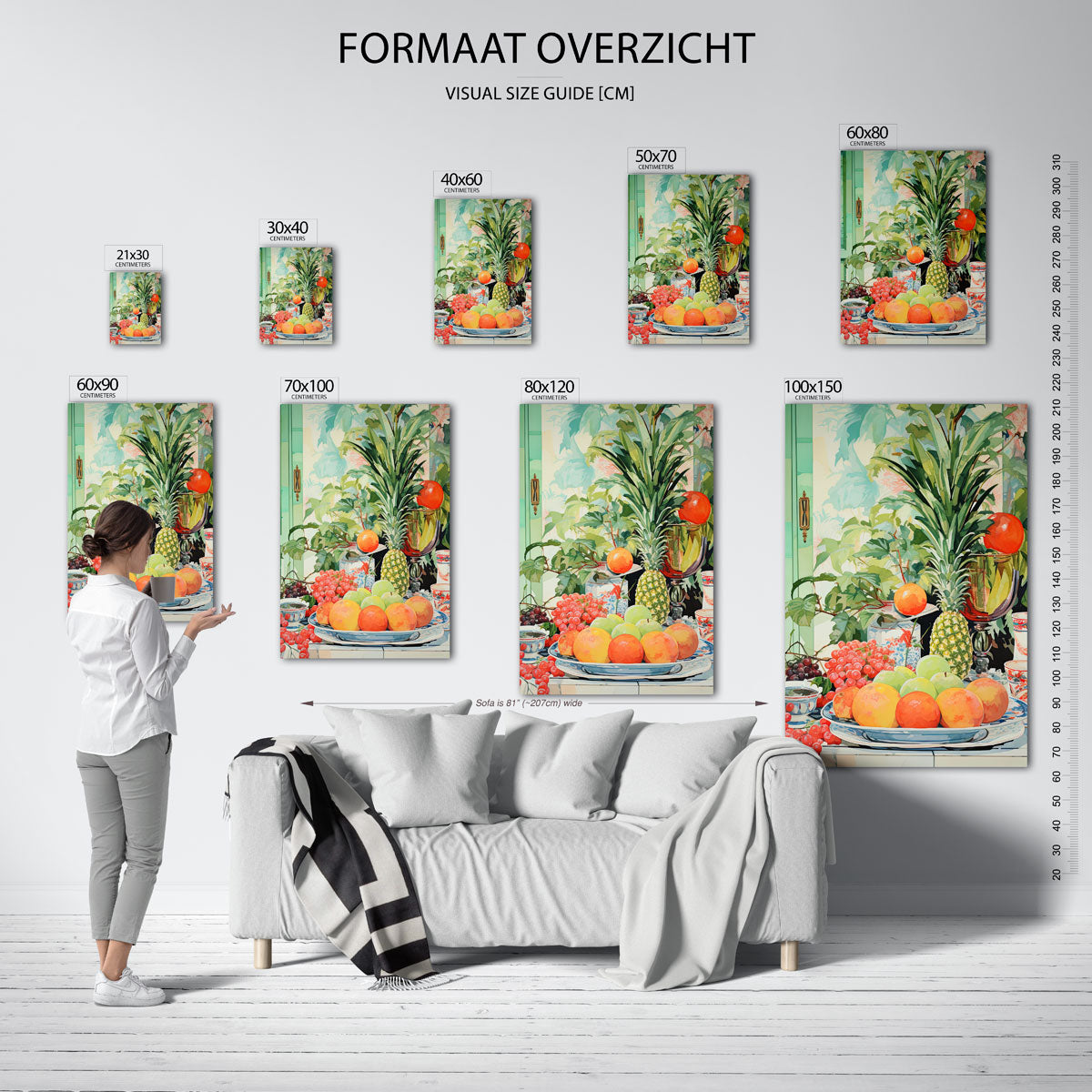 Fruit en planten – staande muurposter met botanisch thema