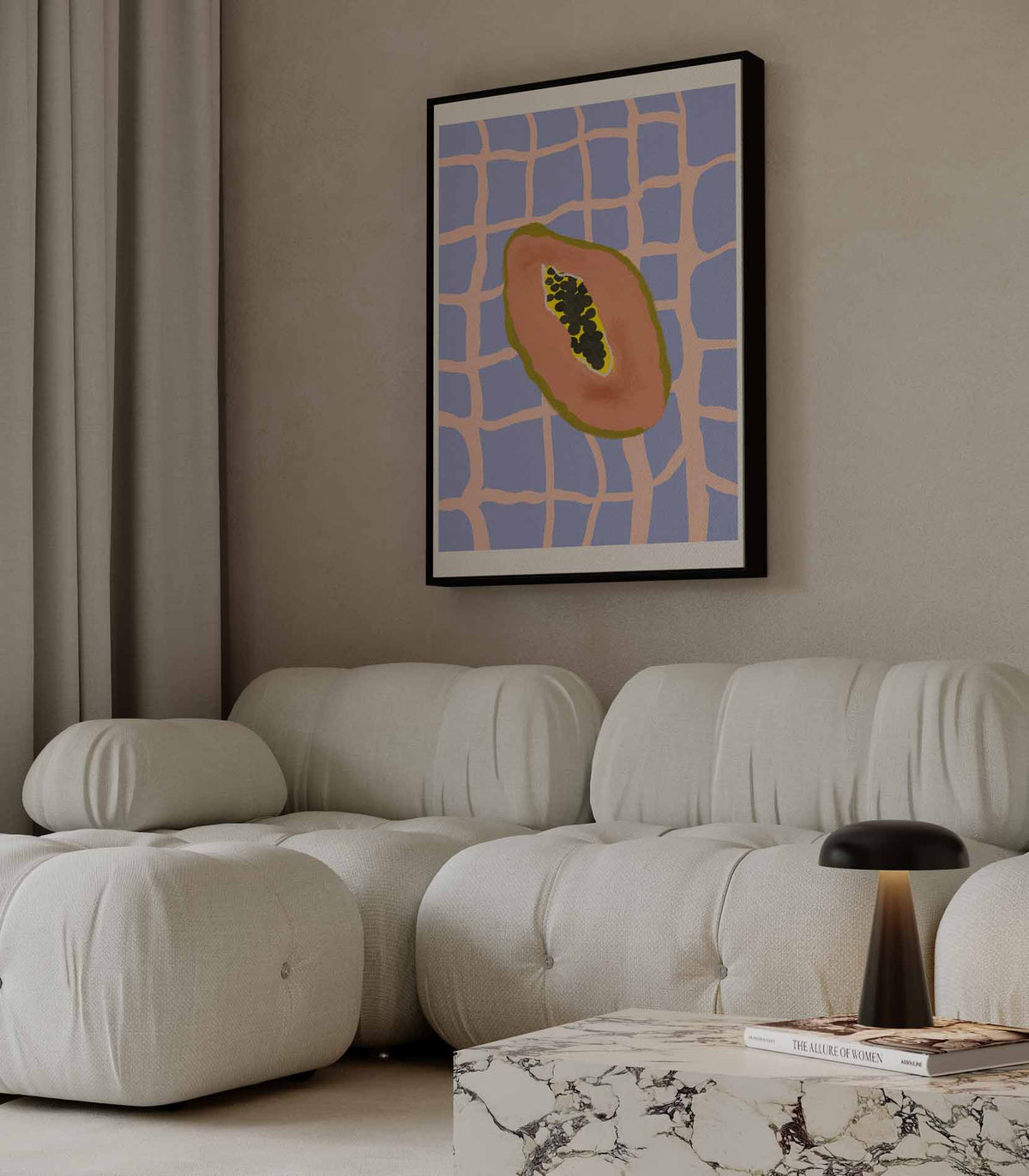 Tropische Papaya Vibes – plexiglas wanddecoratie in portret formaat