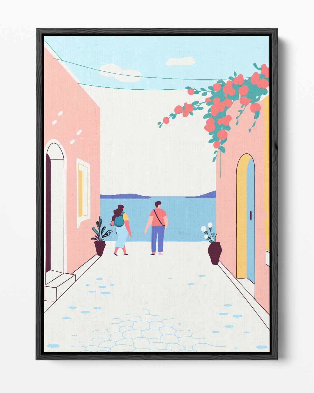 Zomerse Wandeling aan Zee – portret kunstwerk als wanddecoratie