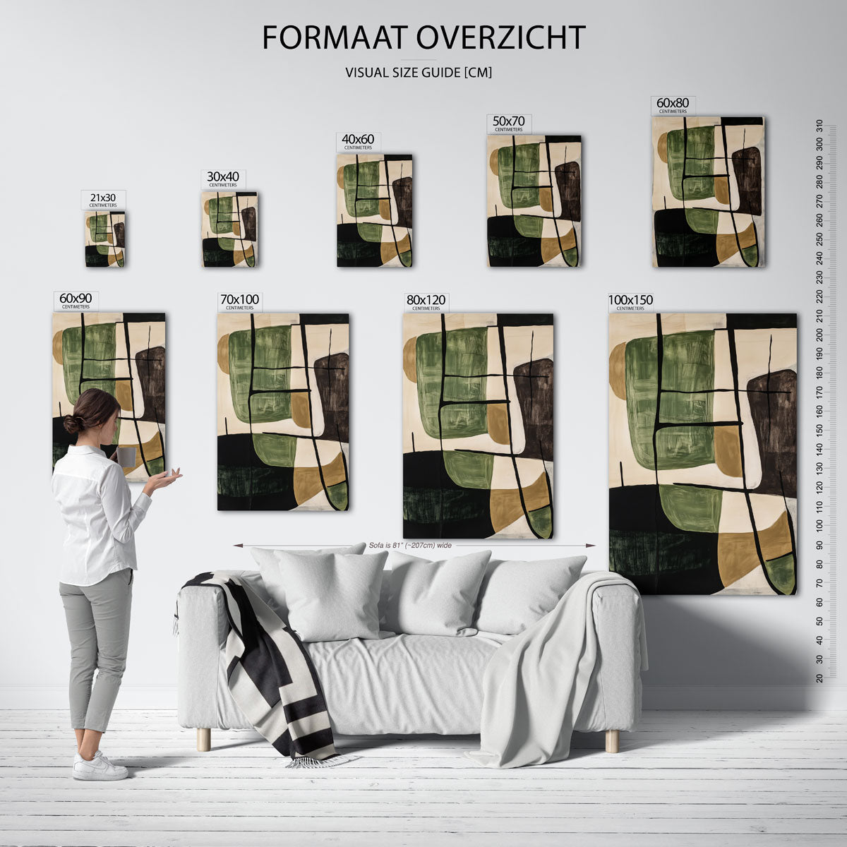 Abstracte vormen – staande muurposter voor een modern interieur