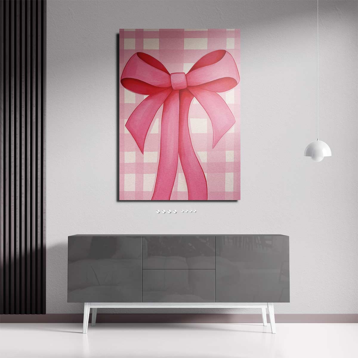 Roze Strik – dibond wanddecoratie in staand formaat