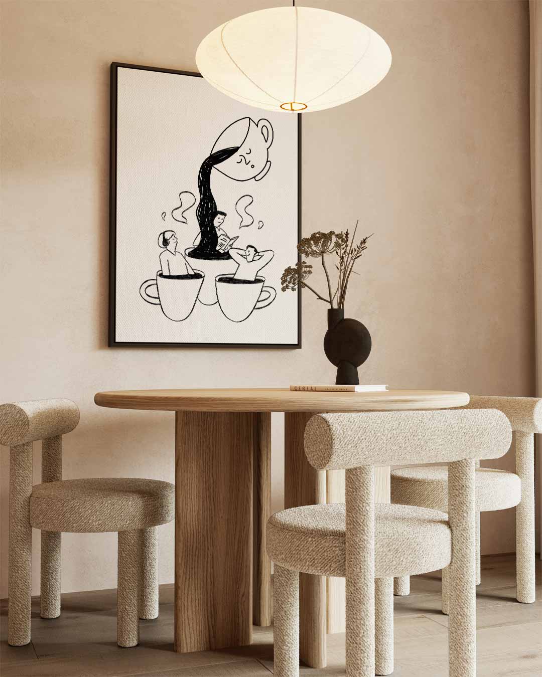 Koffie Dromen – canvas wanddecoratie in portret formaat