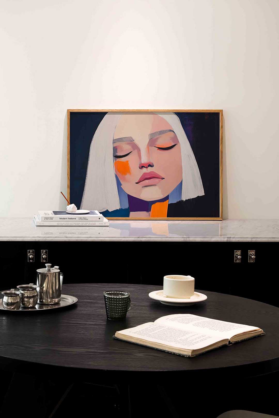 Portret met gesloten ogen – portret poster in liggend formaat