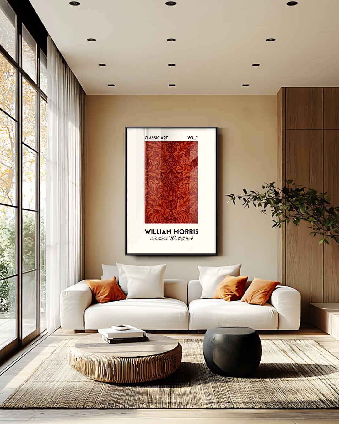 Klassieke Acanthus Print – kunstwerk met zwarte baklijst
