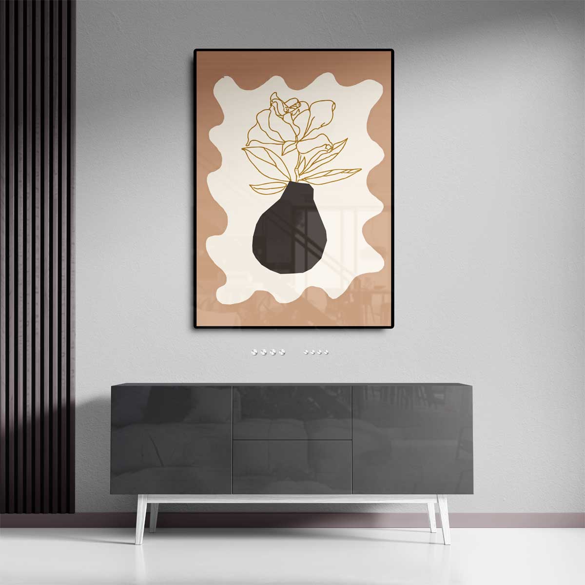 Moderne Bloem – staande wandkunst voor woonkamer of interieur