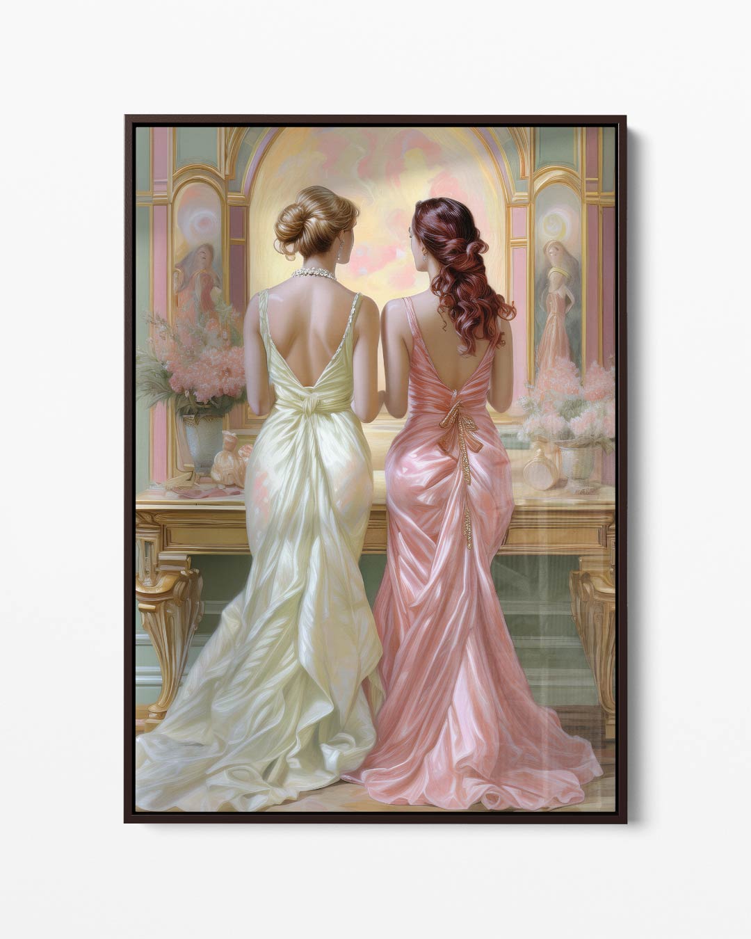 Elegante Avond in Pastel – portret kunstwerk als wanddecoratie
