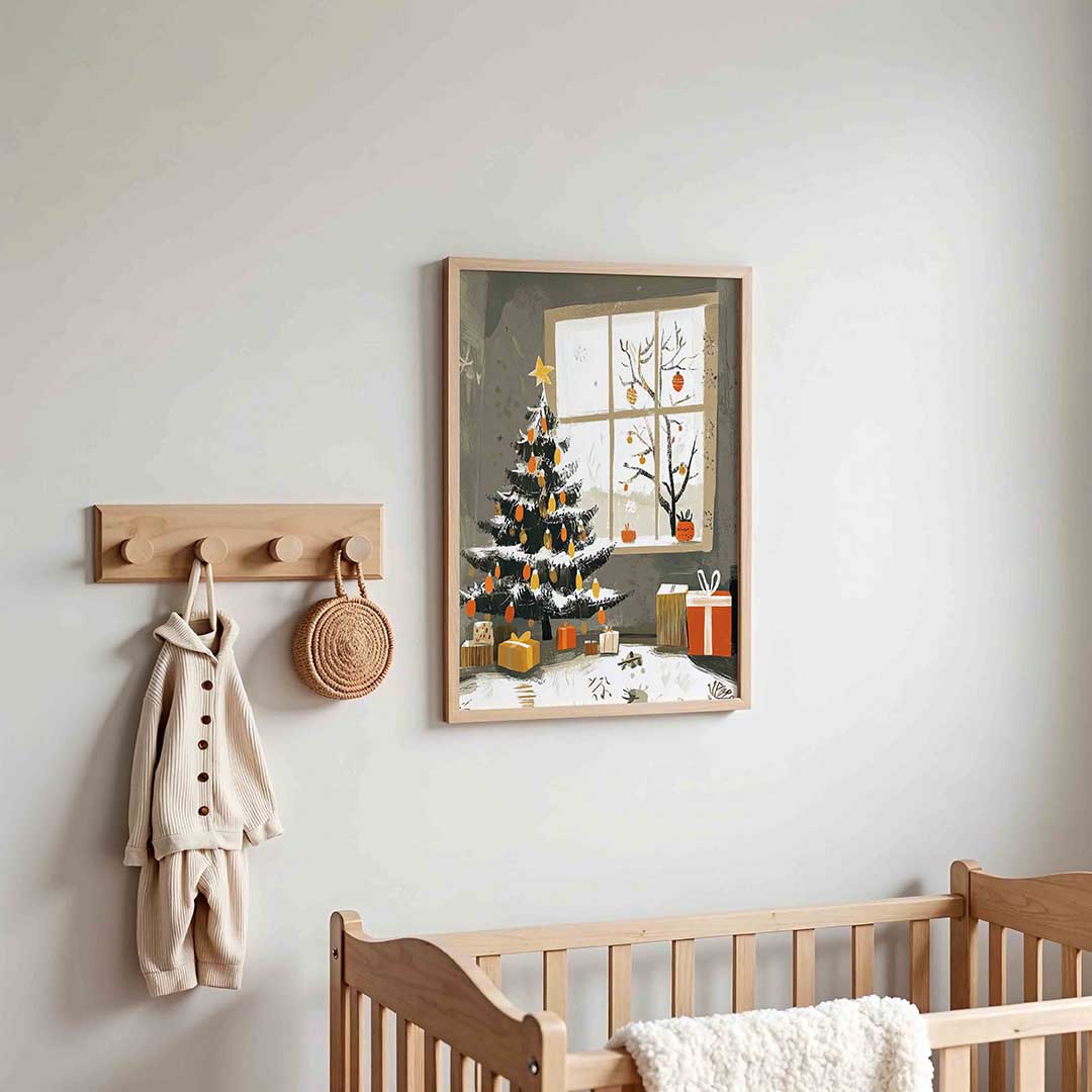 Kerstboom en cadeaus – kinderposter in staand formaat